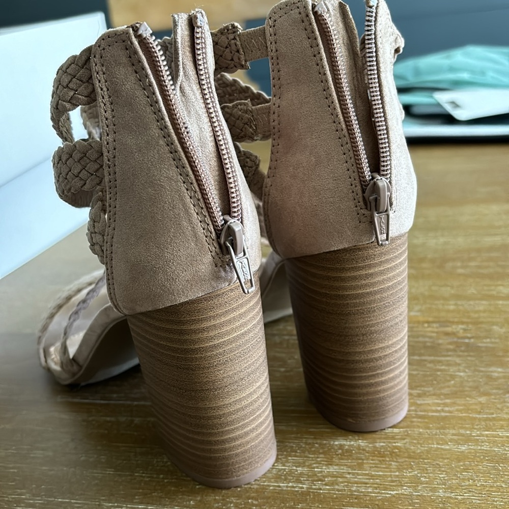 LC Lauren Conrad Braided Tan Heels - Picture 2 of 8